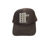 Black Blackity Black Black Black Snapback Trucker Tan/Brown