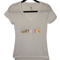 Brooklyn Love/Love Brooklyn Women's V-neck Tee White/Floral