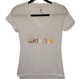 Brooklyn Love/Love Brooklyn Women's V-neck Tee White/Floral