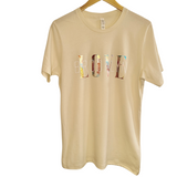 Love Brooklyn Adult Unisex Tee Tan/Spring Floral/White