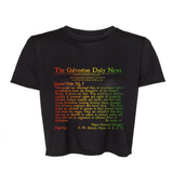 Juneteenth Galveston Daily Newspaper Crop Top | Historic Freedom Order Women's Shirt | Black History Apparel