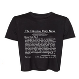 Juneteenth Galveston Daily Newspaper Crop Top | Historic Freedom Order Women's Shirt | Black History Apparel