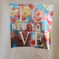 Love New York Spring Floral Hoodie Tan