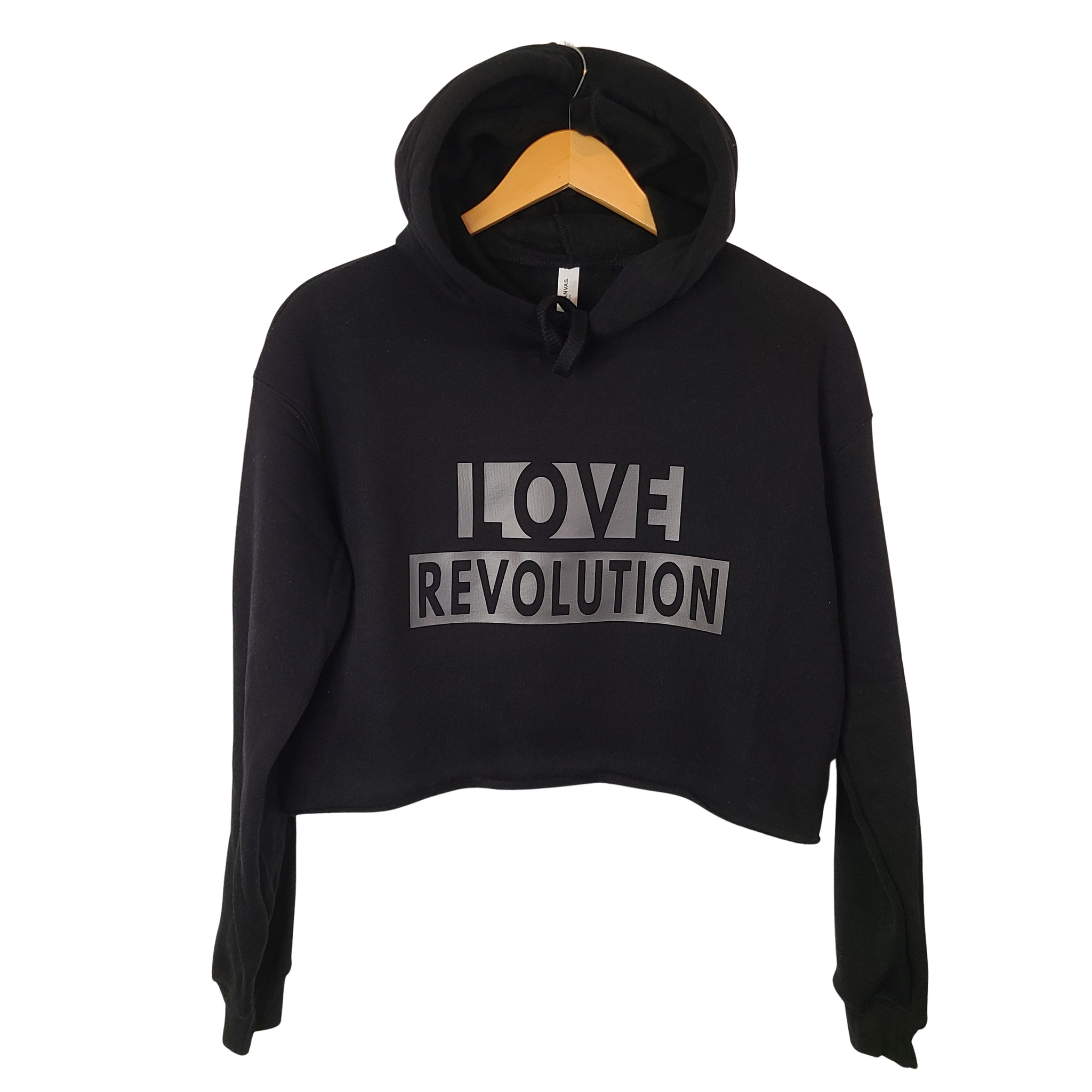 Love Revolution Women's Crop-top Hoodie – -Axel J.R. Love Revolution Women's Crop-top Hoodie – -Axel J.R.